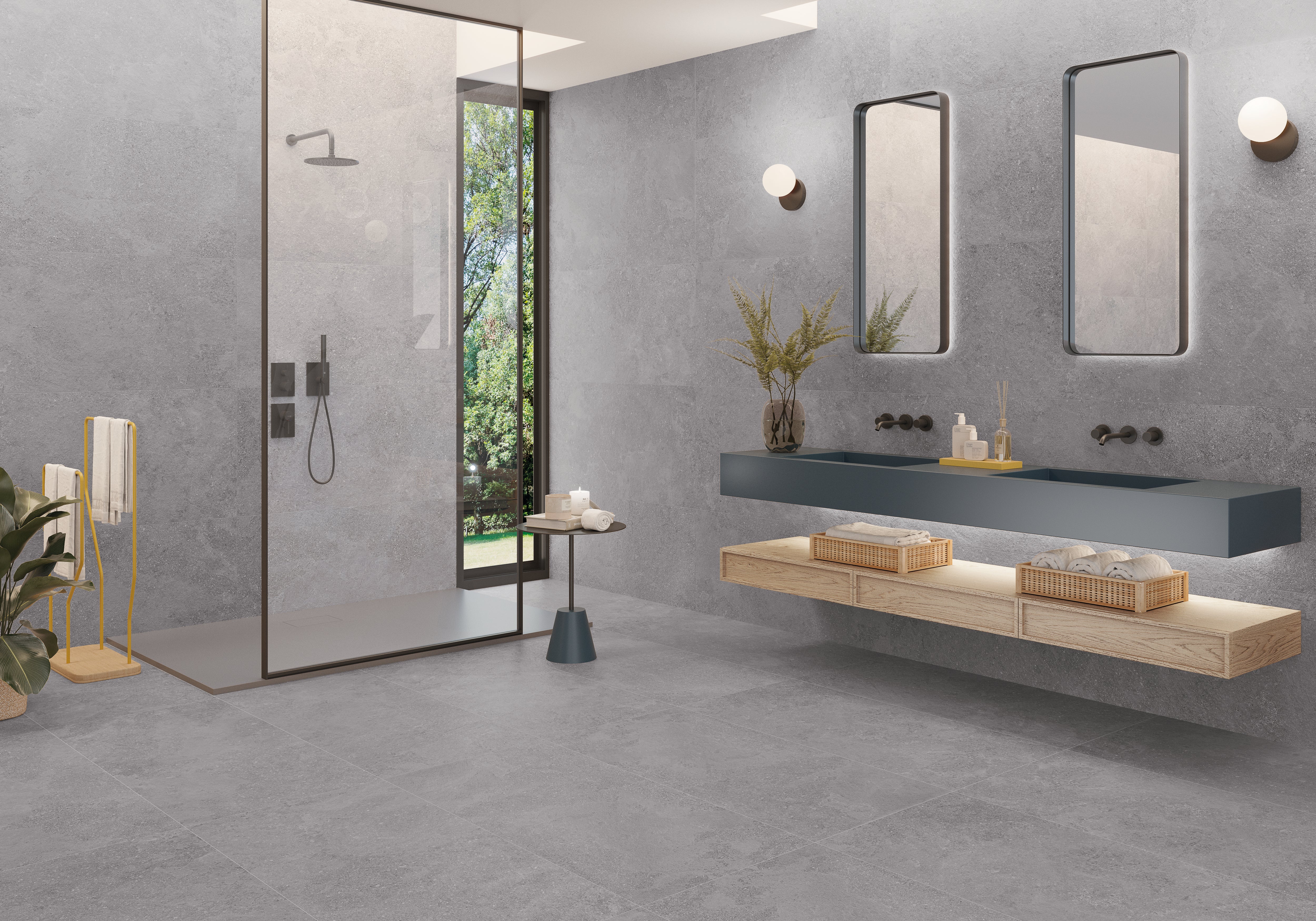 Suelo/azulejo porcelánico noom efecto piedra grey 60x120 cm c1