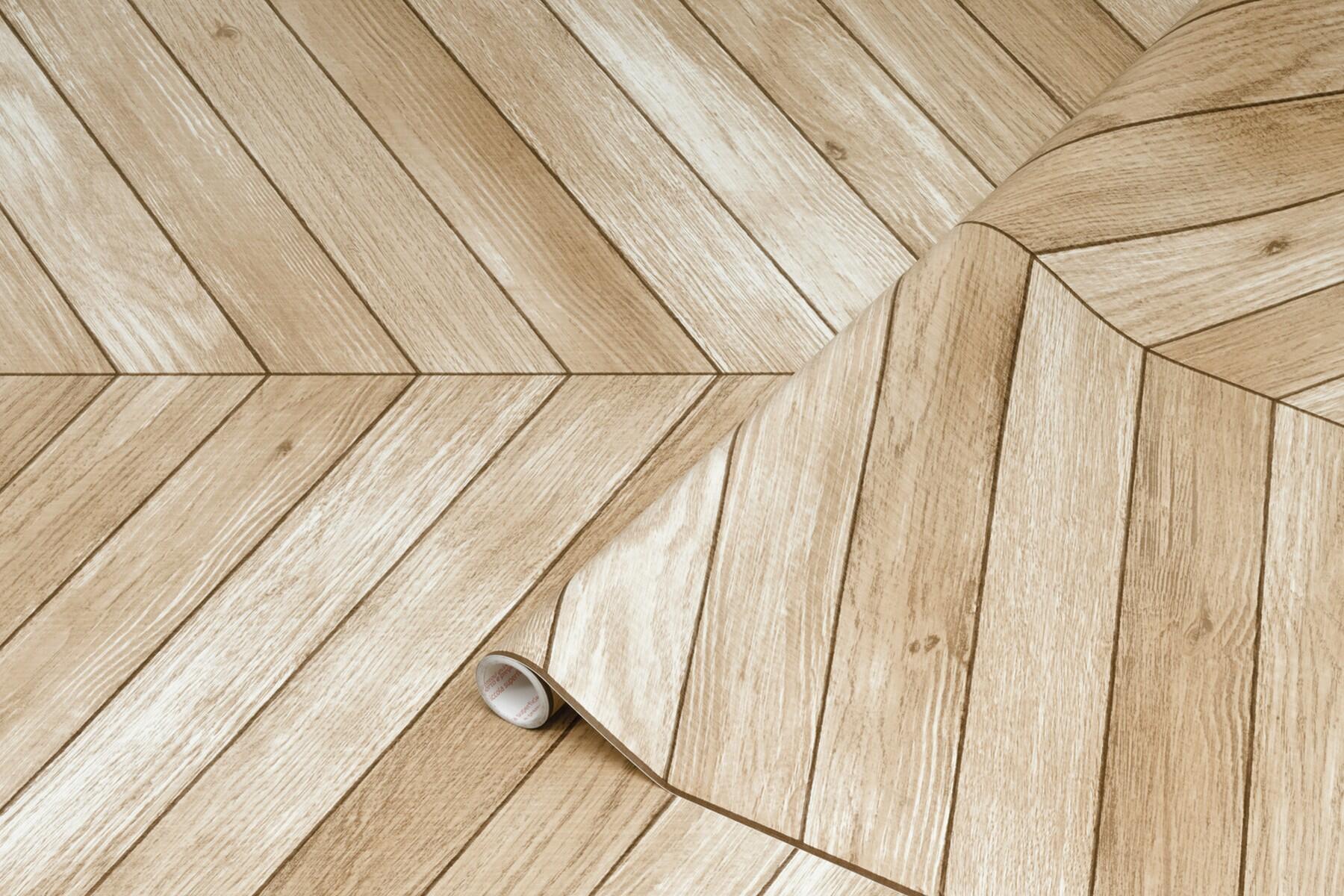 Revestimiento adhesivo mural  beige  Madera Espiga de 0.675 x 2m - 6