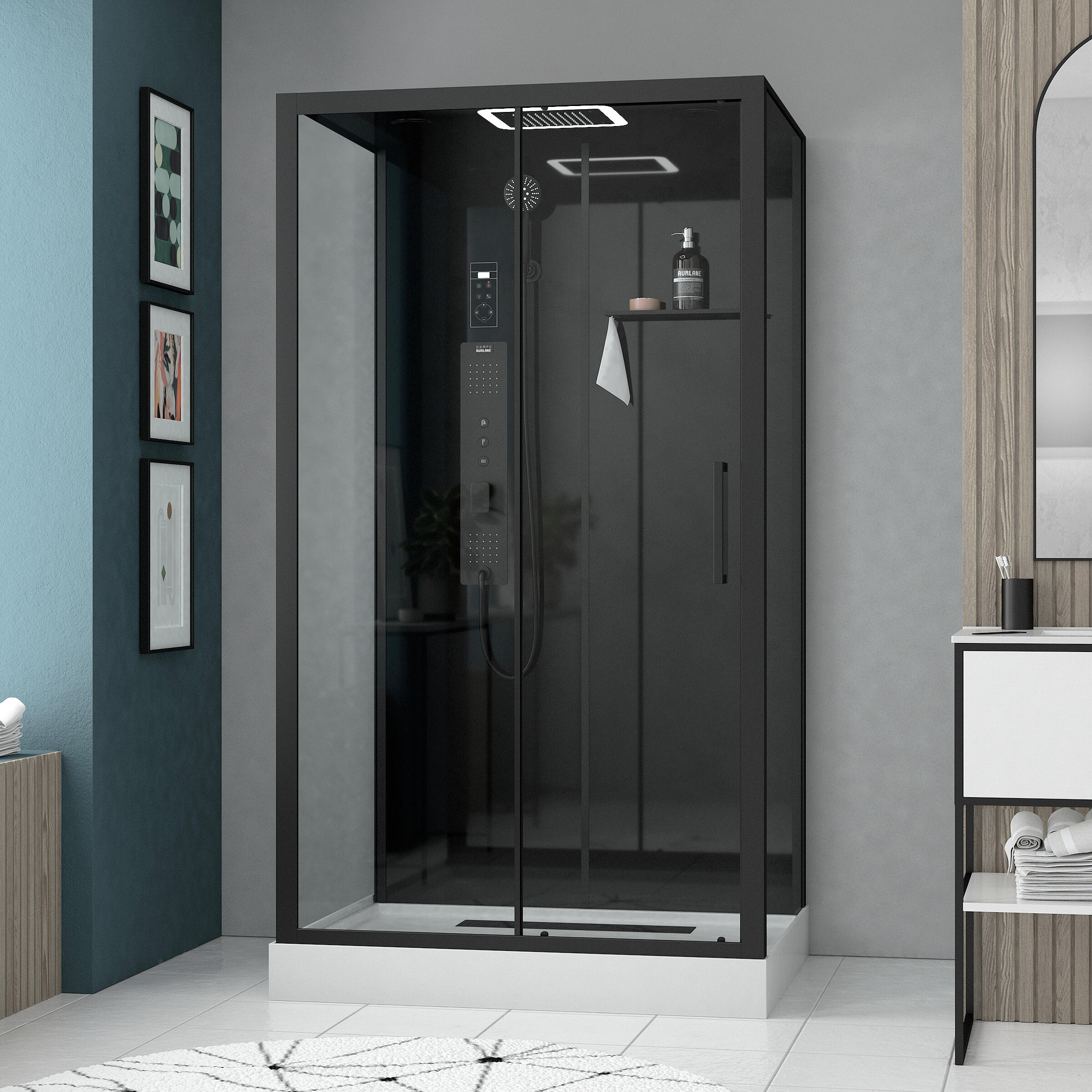 Cabina de ducha hidromasaje aura 115x90x220 cm