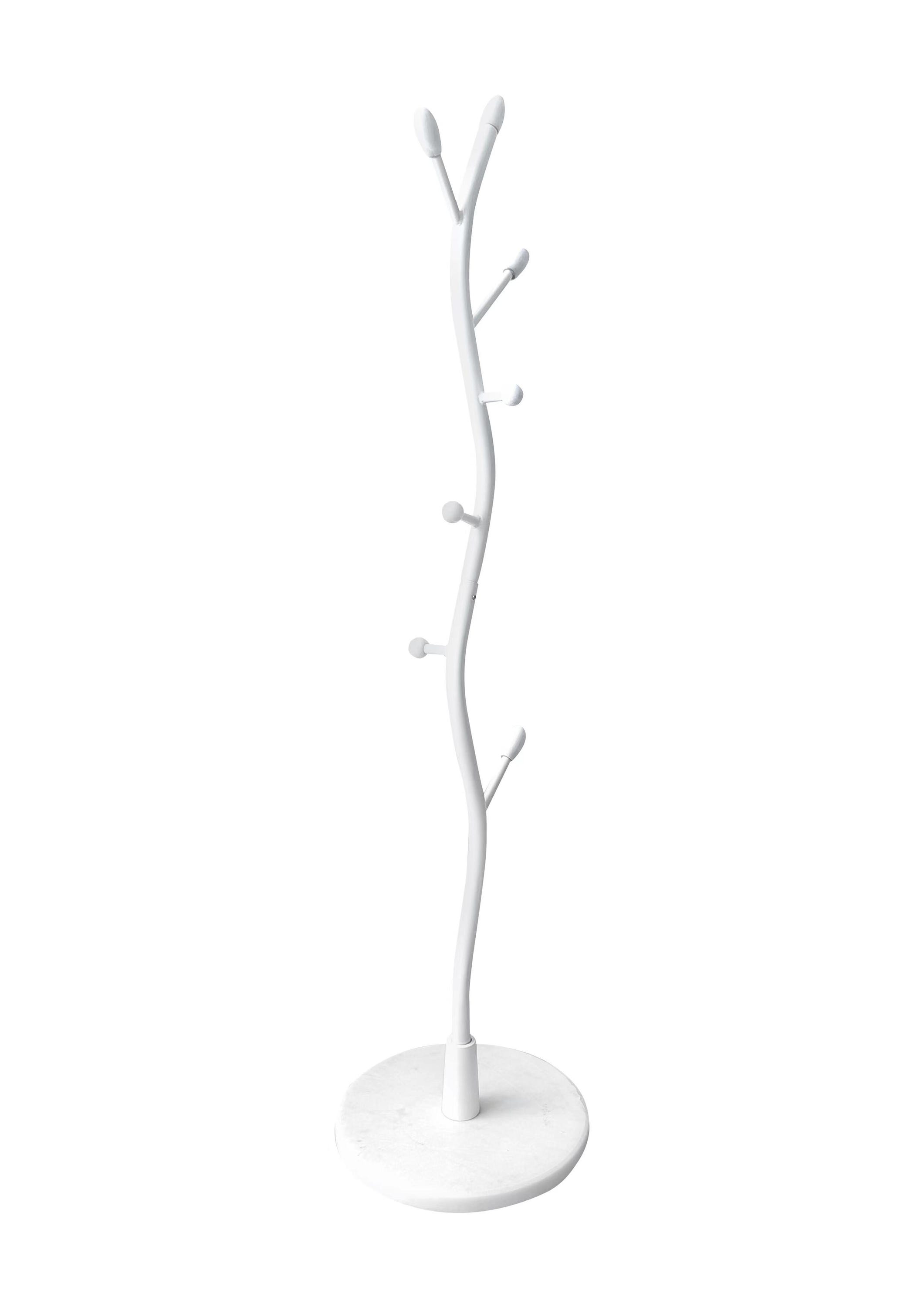 Perchero de pie Twist metálico color blanco con pomos blancos