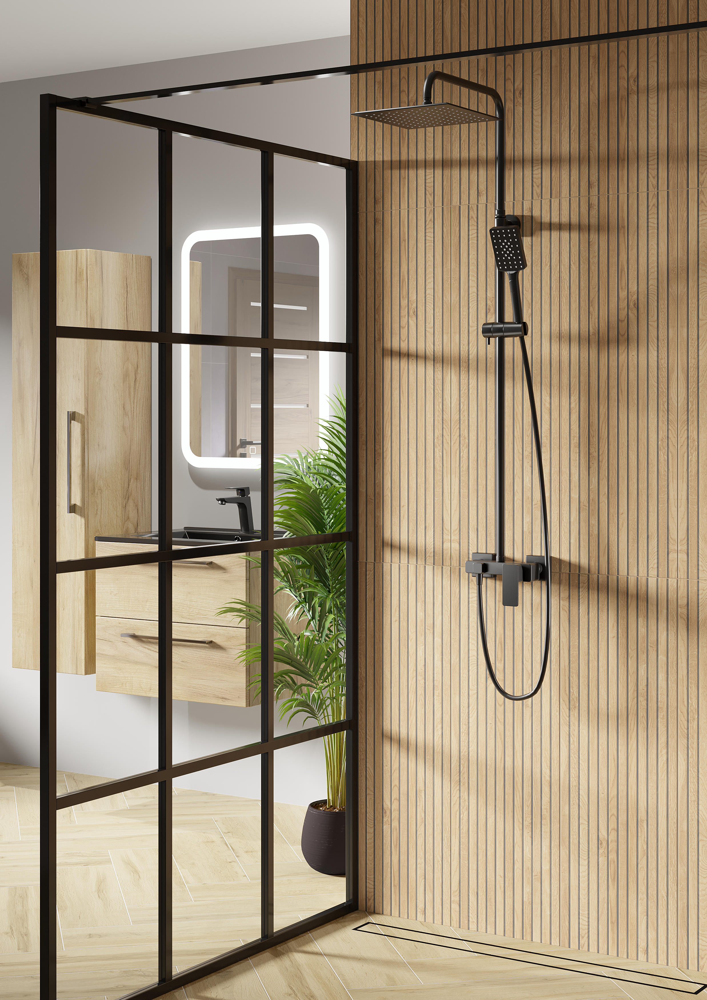 Kolumna prysznicowa z baterią REMO BLACK VALVEX - 2