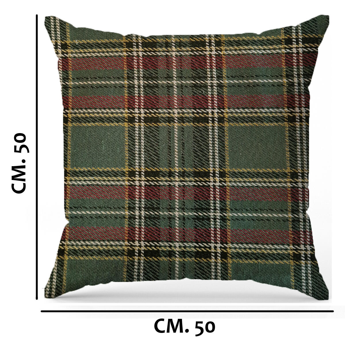 Cuscino Scozzese Lian verde 50 x 50 cm - 4