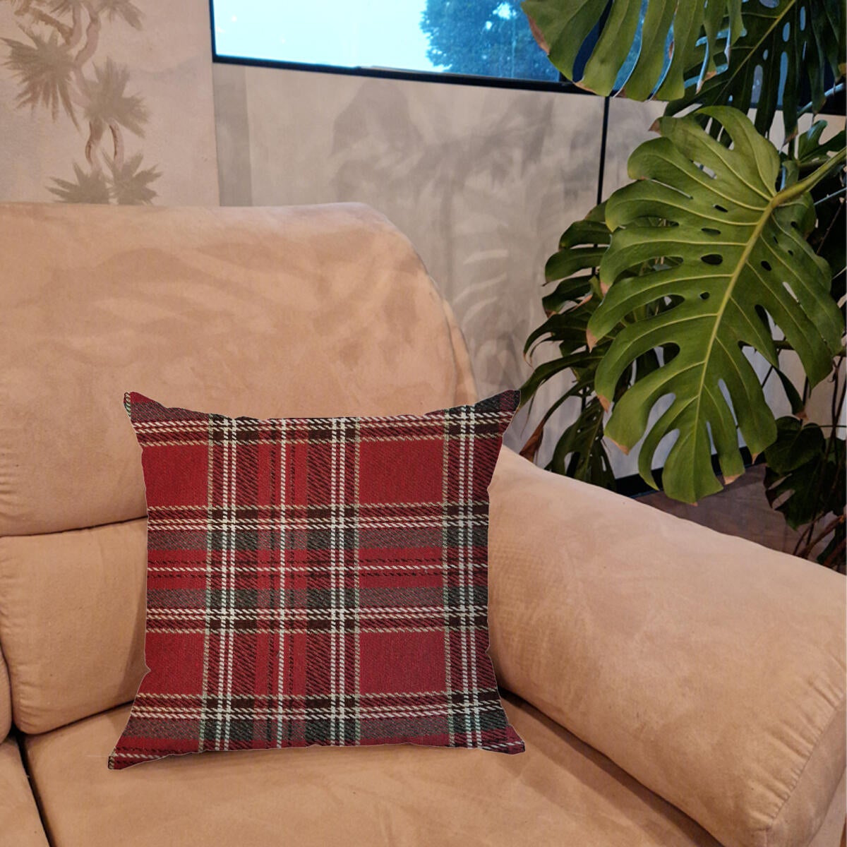 Cuscino Scozzese Lian rosso 50 x 50 cm - 3