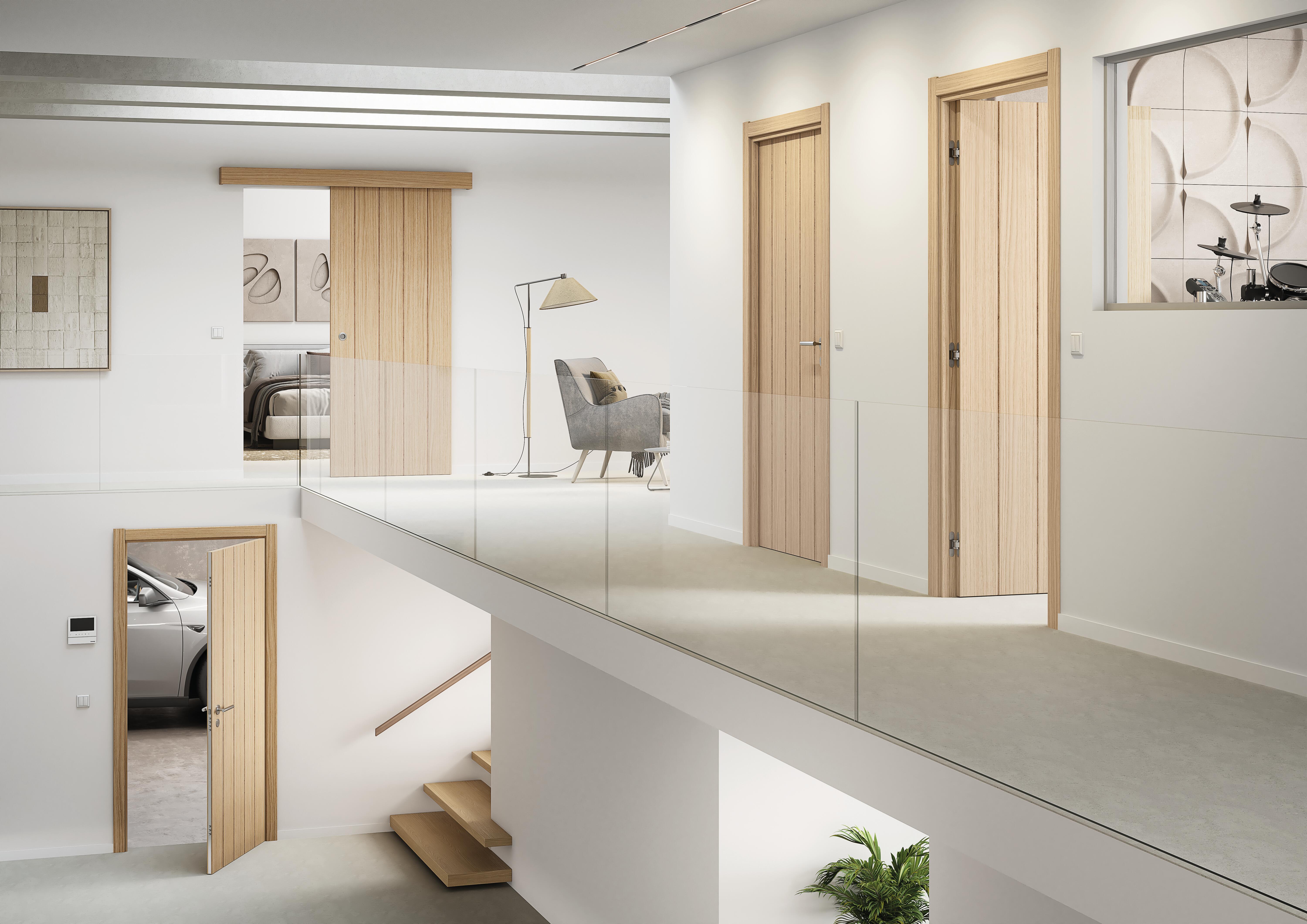 Porte coulissante mdf Viena, H.204 x l.63 cm - 2