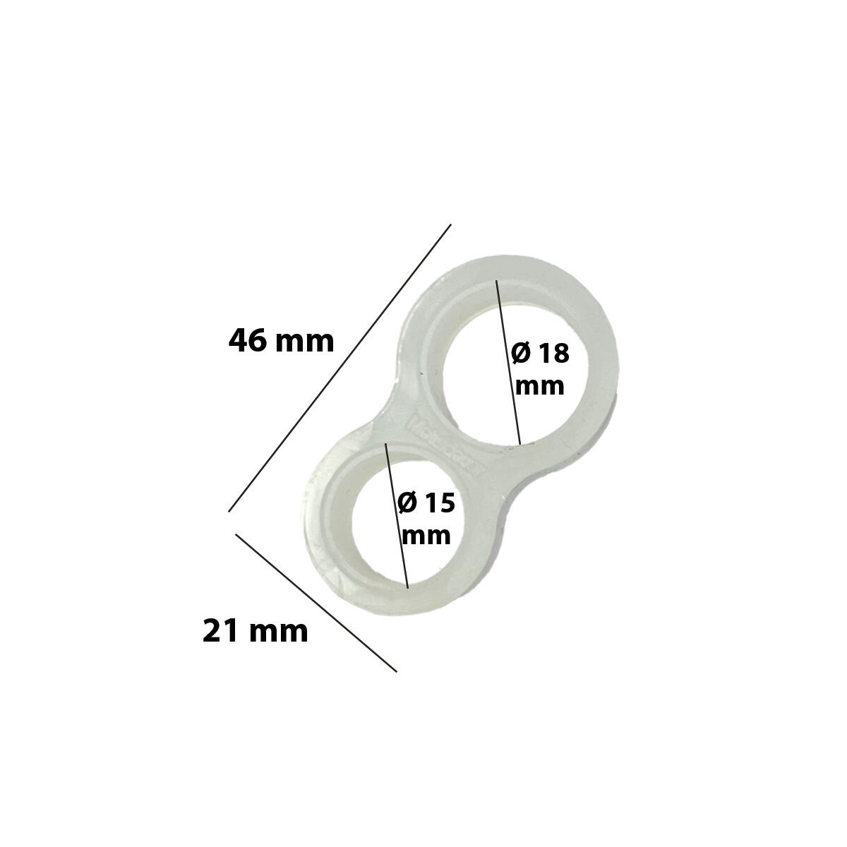 Fermaporta UT 29/4 in silicone trasparente opaco L 4.6 x H 2.1 cm, 4 pezzi - 4