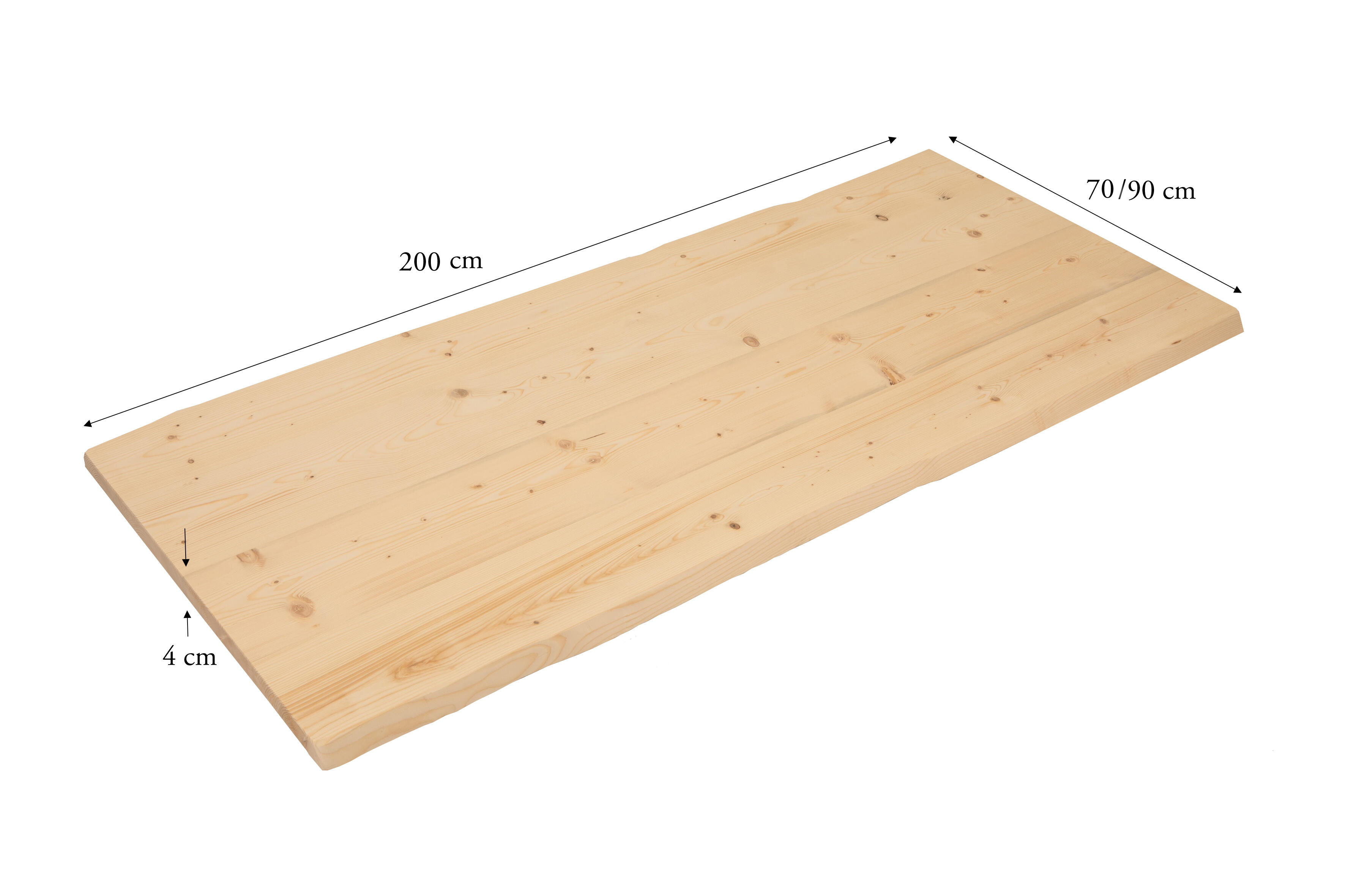 Pannello solido massello in legno di abete, 1° scelta L 90 x 200 cm x Sp 45 mm - 5