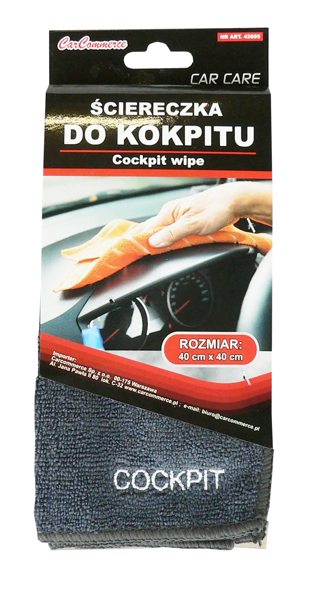 Ściereczka do kokpitu z mikrofibry 40 x 40 cm Carcommerce