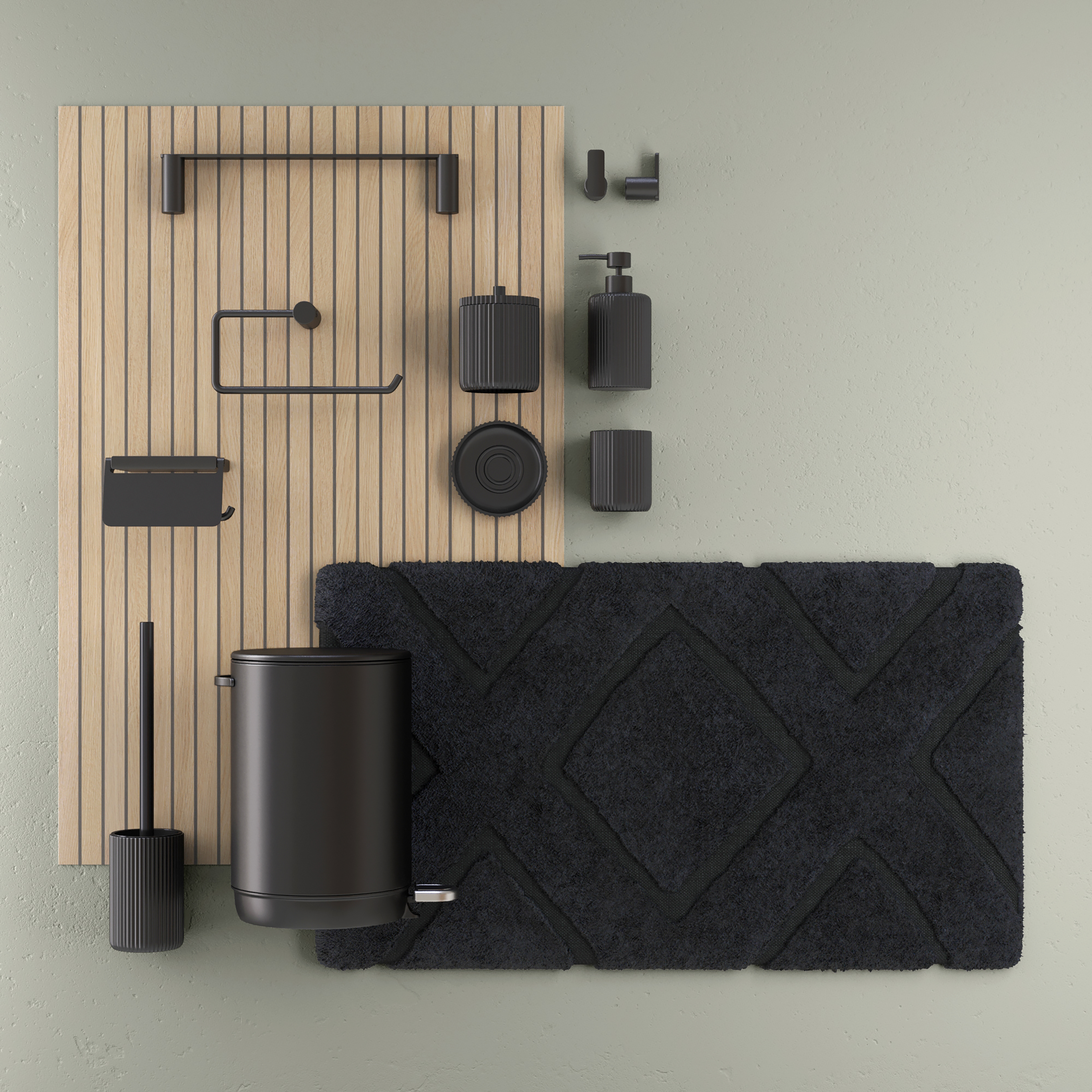 Wieszak łazienkowy na ręcznik przykręcany 35 cm Neo czarny mat Sensea - 10