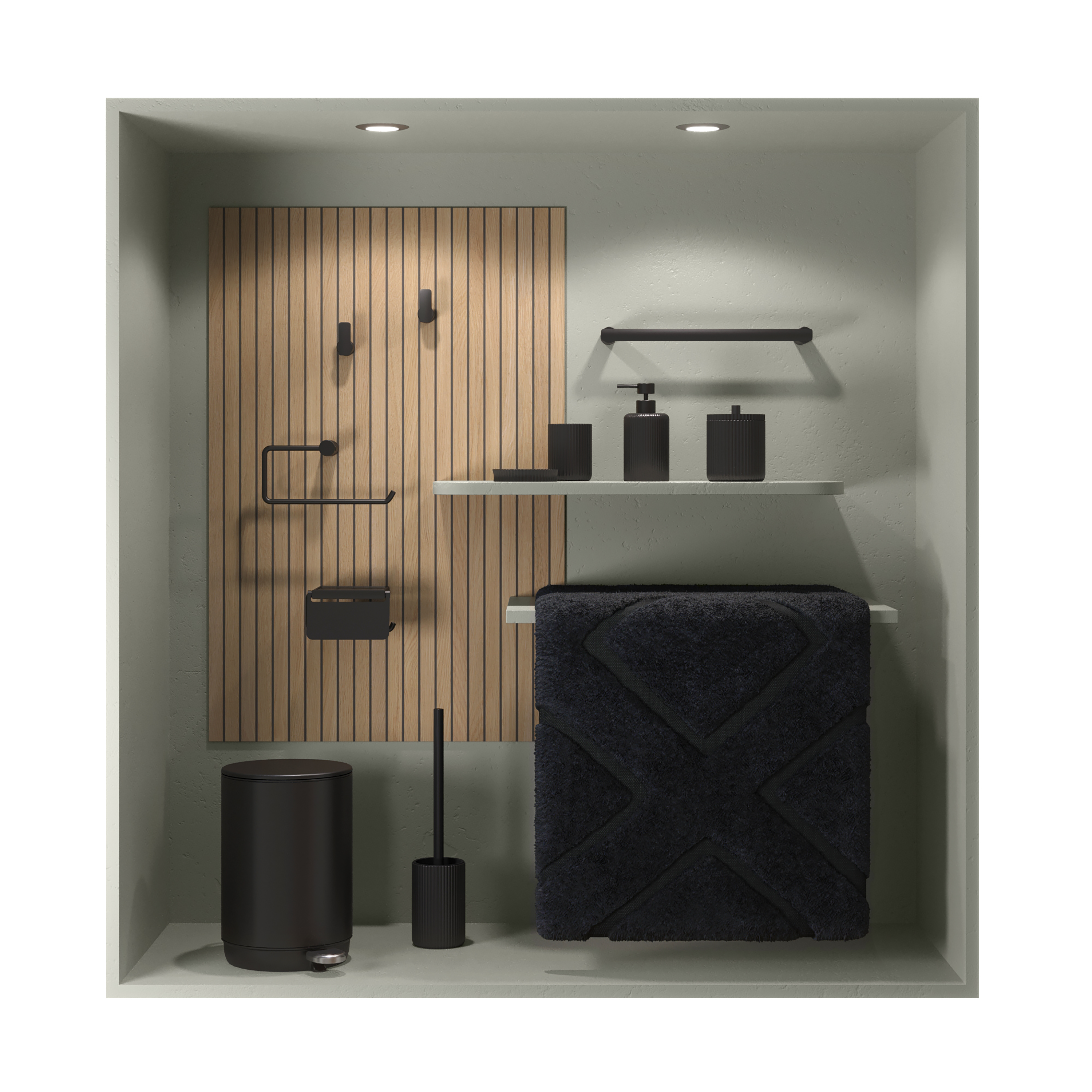 Dérouleur papier WC Neo à visser noir - 5