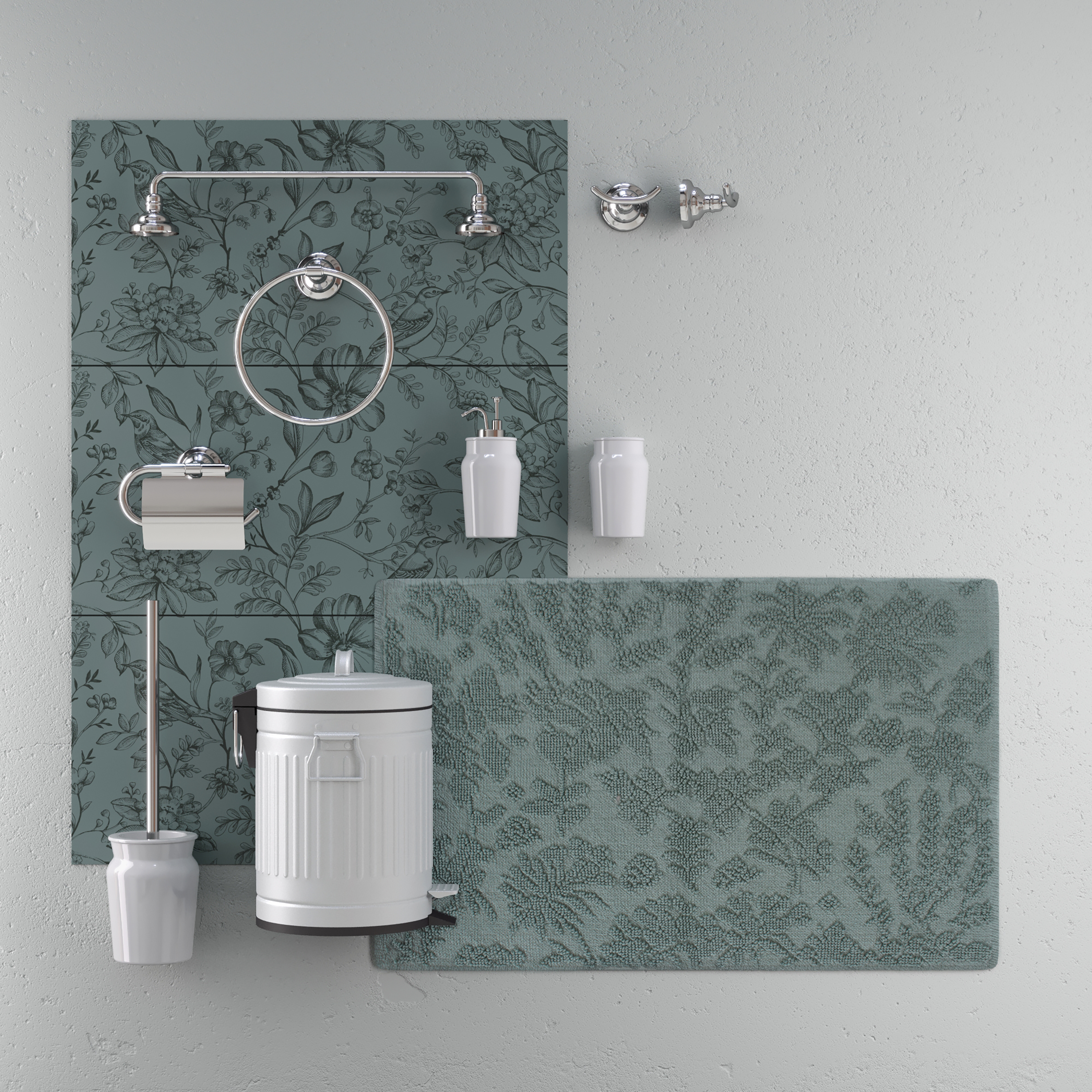 Portarrollos de papel higiénico Charm plata adheviso o para atornillar, perforar, sin perforación - 8