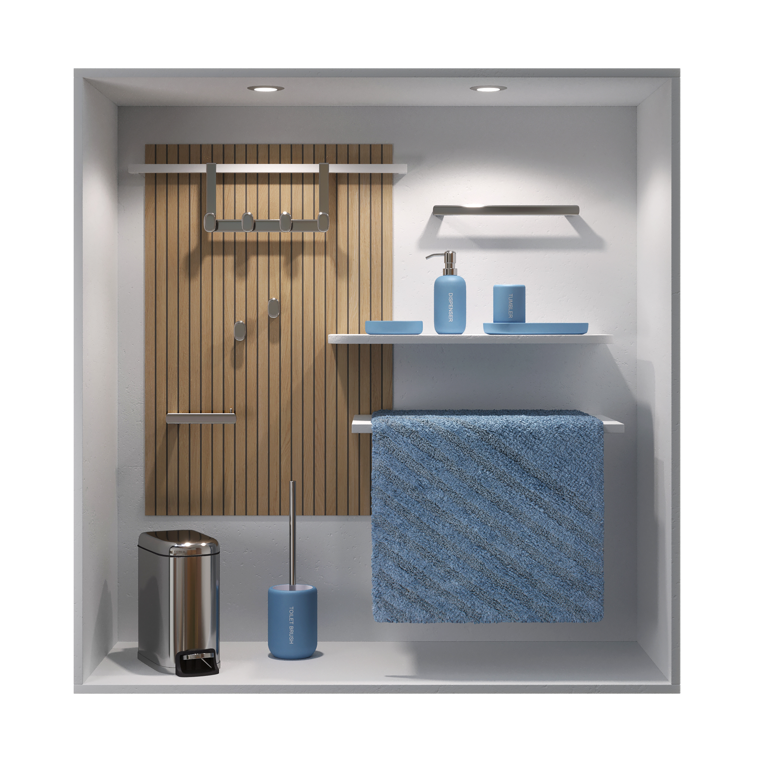 Balde de lixo 30,7x14,4x29 cm cromado Sensea Remix Slim - 12