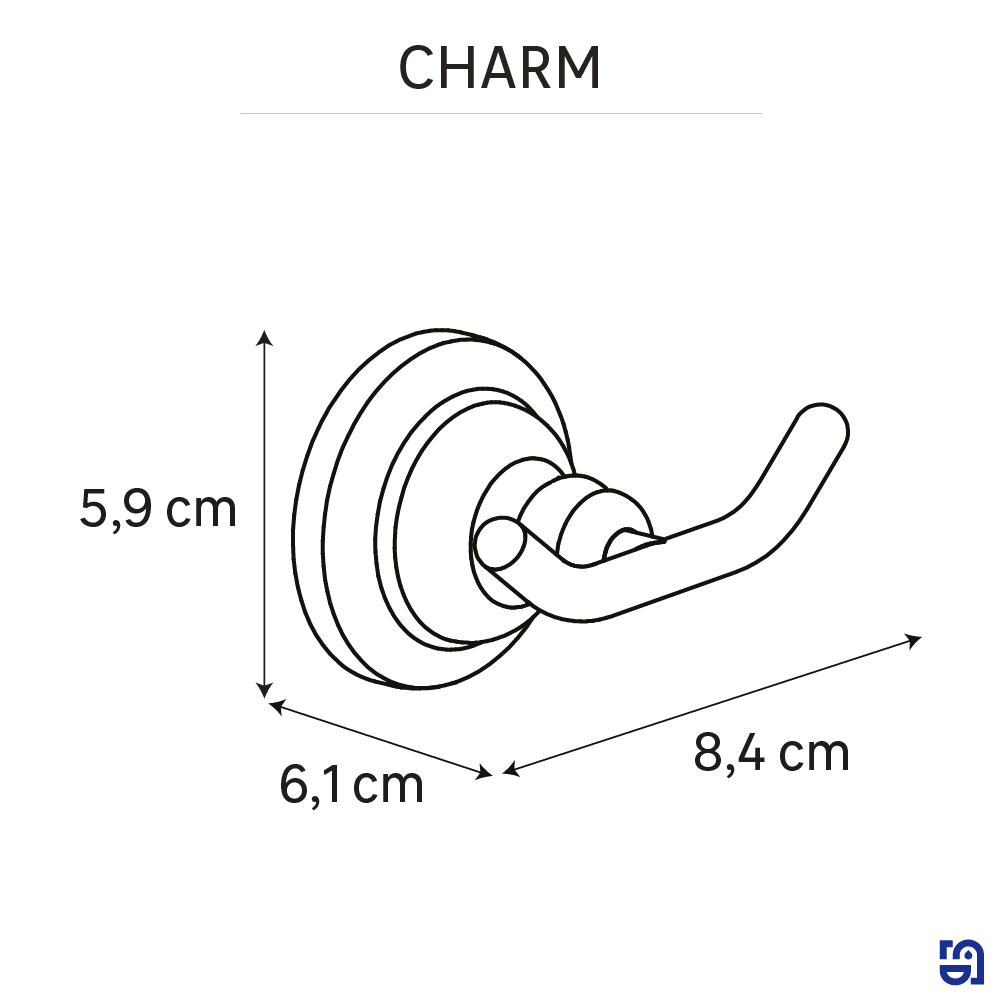 Patère à visser gris / argent Charme SENSEA - 6