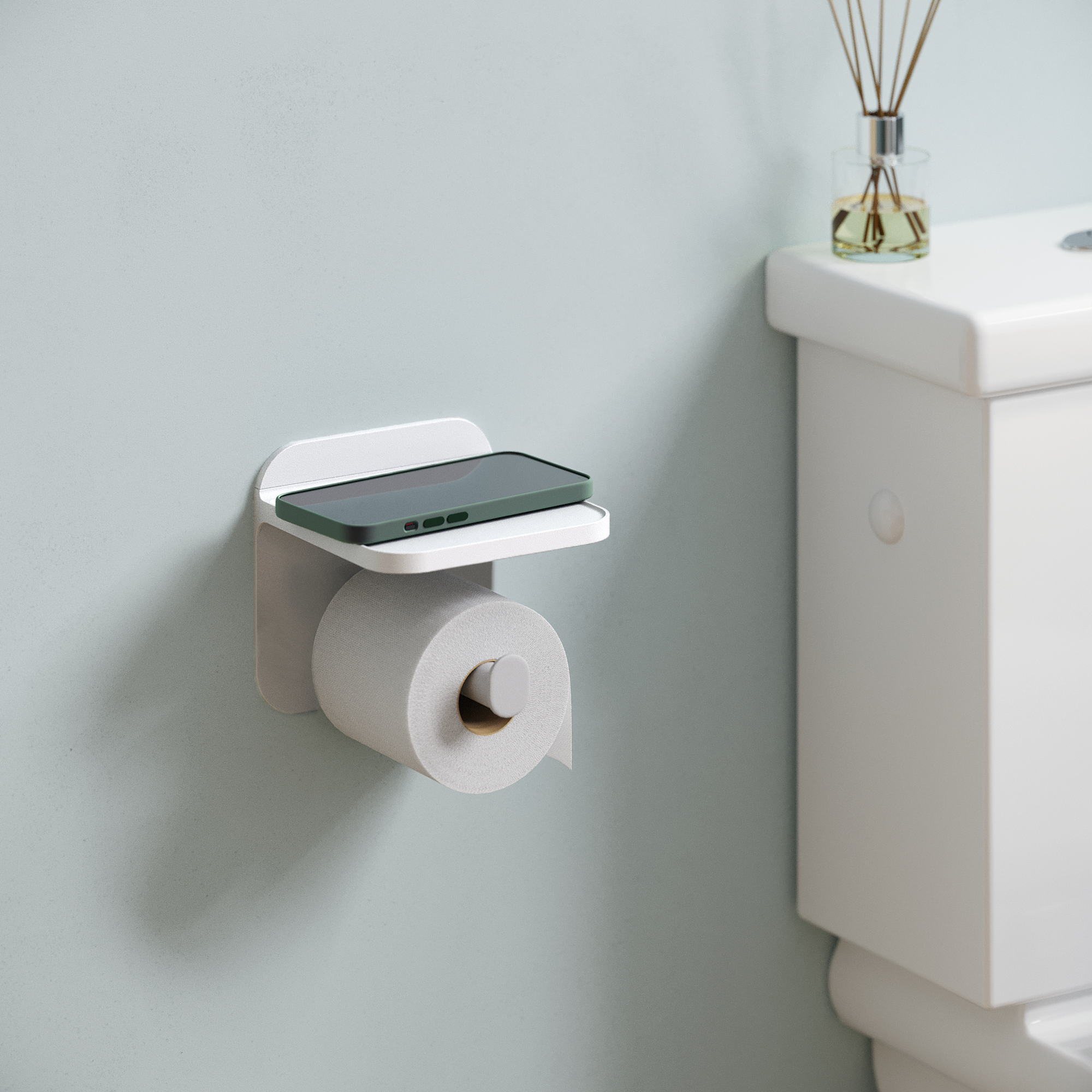 Dérouleur papier WC Easy à visser / à coller blanc - 5