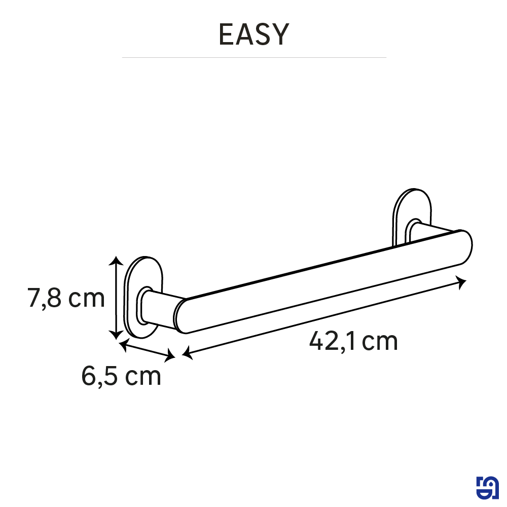 Porte-serviette barres 1 barre à coller / à visser / à monter blanc Easy SENSEA - 5