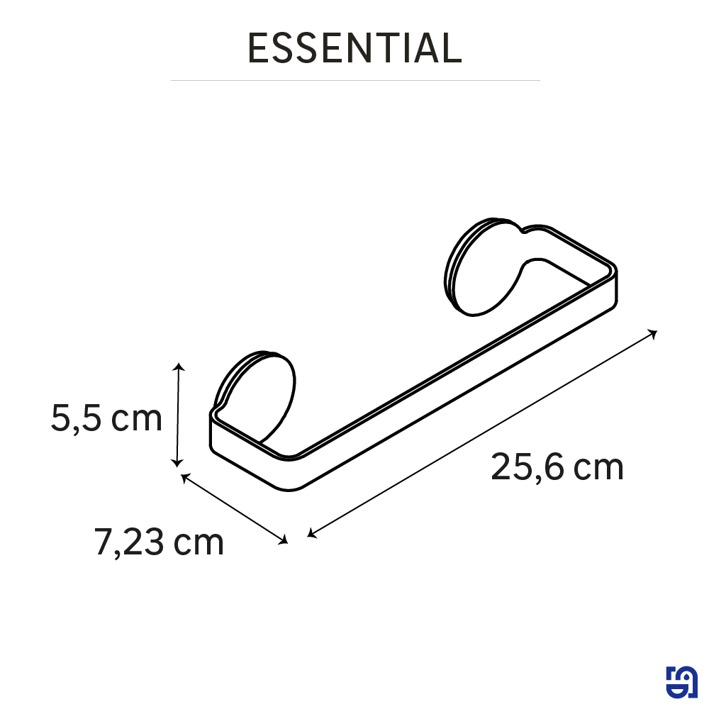 Porte-serviette barres 1 barre à visser / à coller / à monter argent Essential S - 5