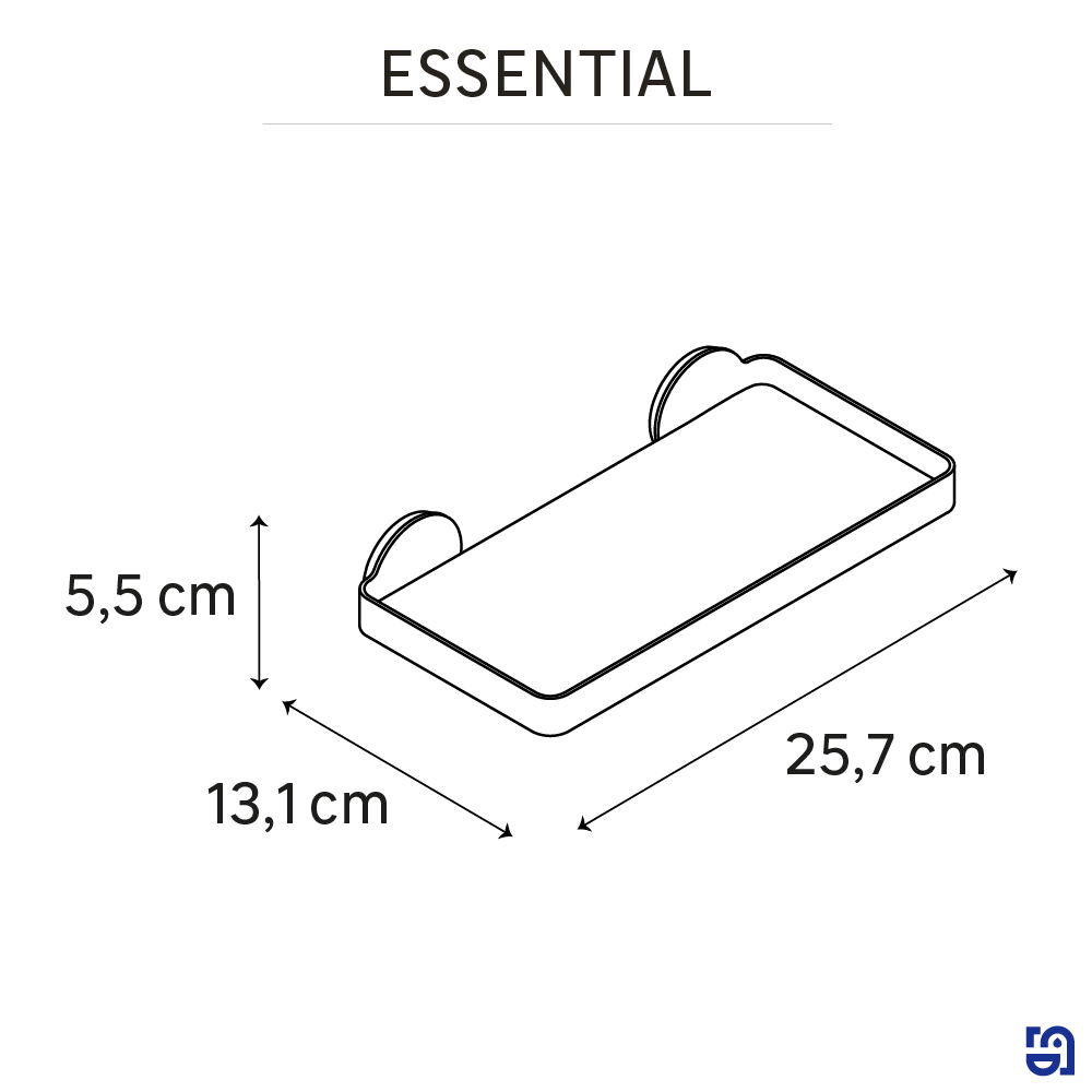 Etagère de salle de bains à visser / à percer acier inoxydable essential SENSEA - 5