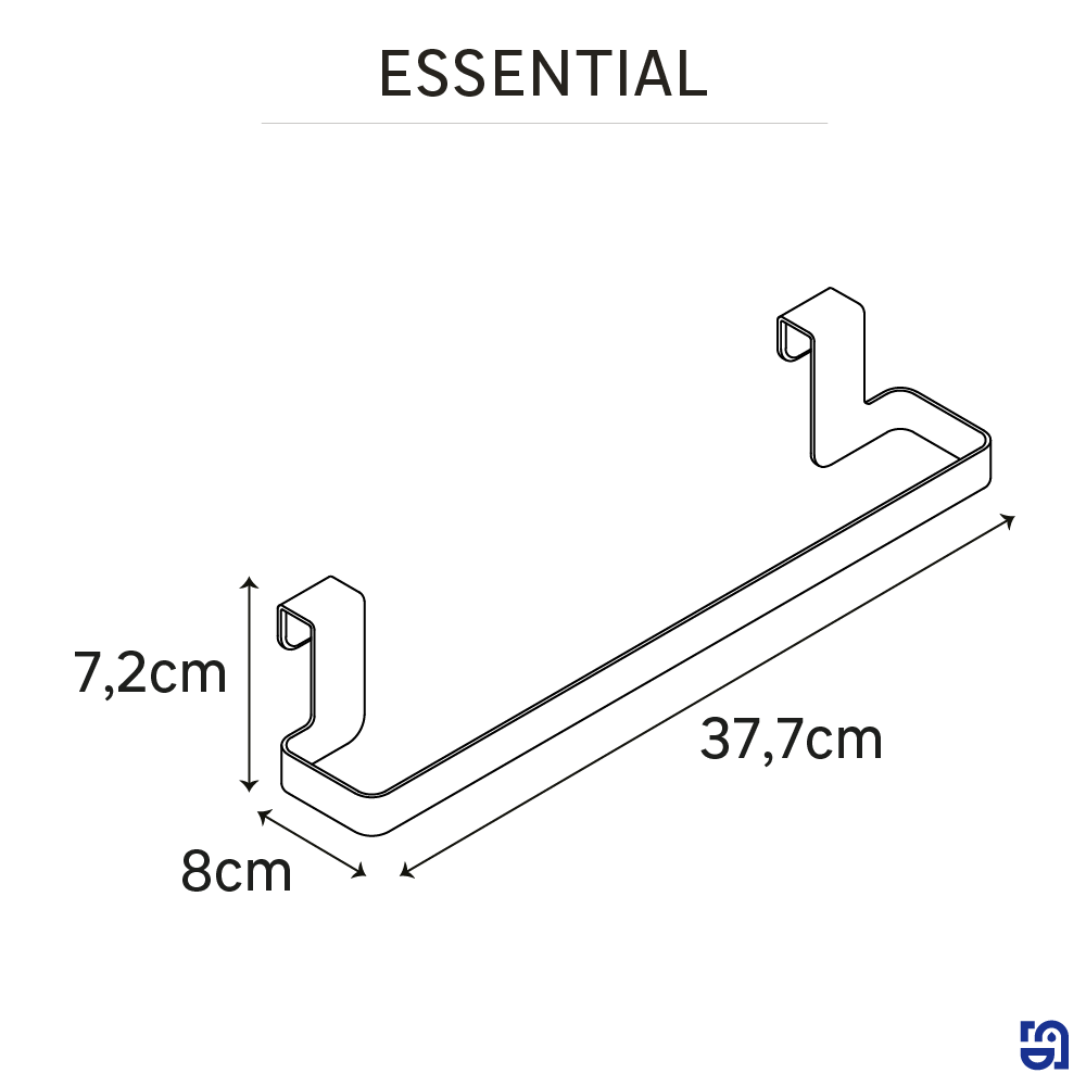 Toallero  Essential cromado brillante 37.7x7.2 cm - 3