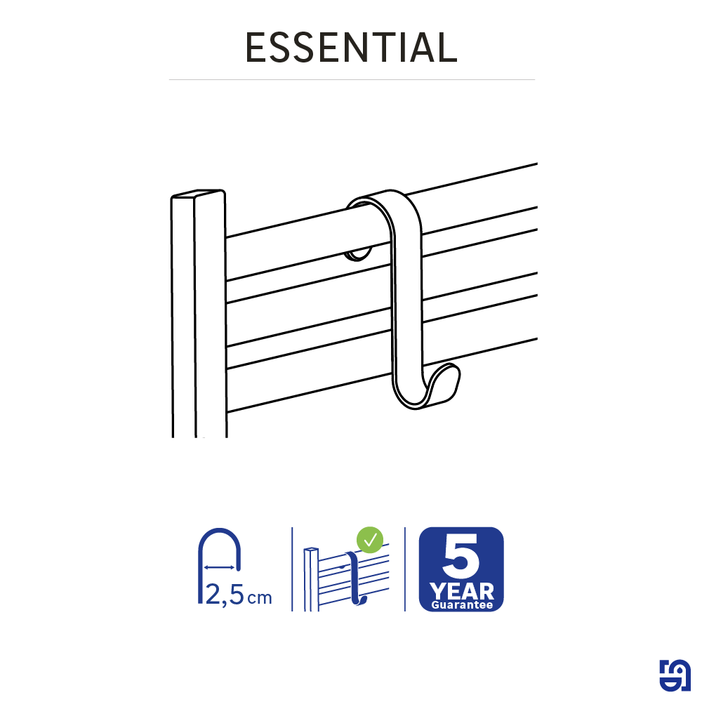 Gancio da appendere SENSEA Essentials New in inox argento lucido, 2.5  Kg  - 6