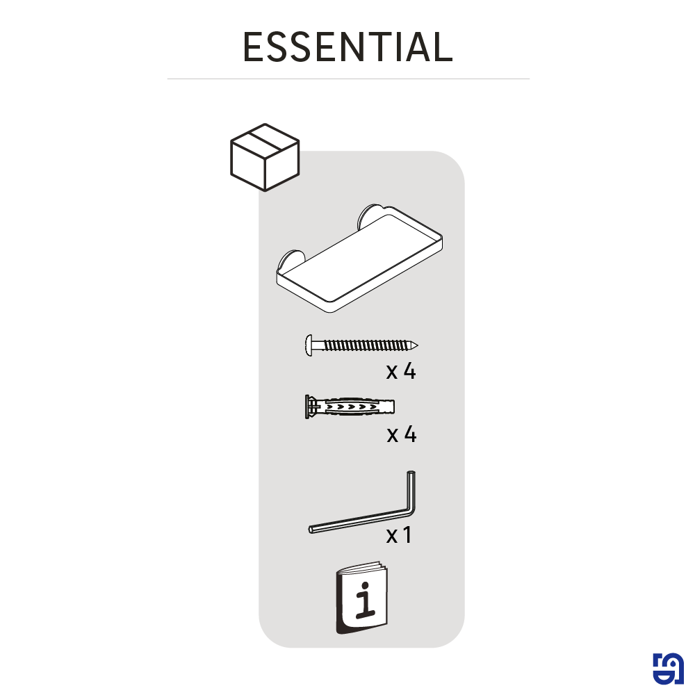 Mensola per bagno Essential L 25.7 cm grigio - 6