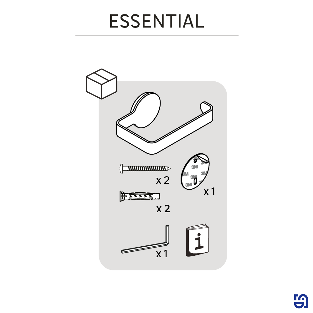 Dérouleur papier WC Essential à visser / à coller argent - 6