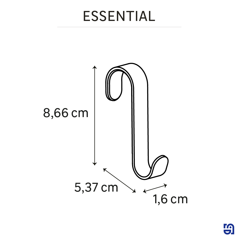 Gancio da appendere SENSEA Essentials New in inox argento lucido, 2.5  Kg  - 5