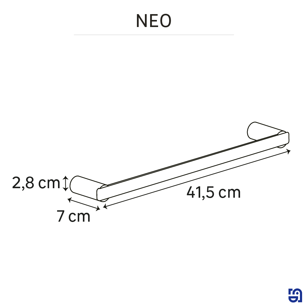 Porte-serviette barres 1 barre à visser / à monter or Neo SENSEA - 5