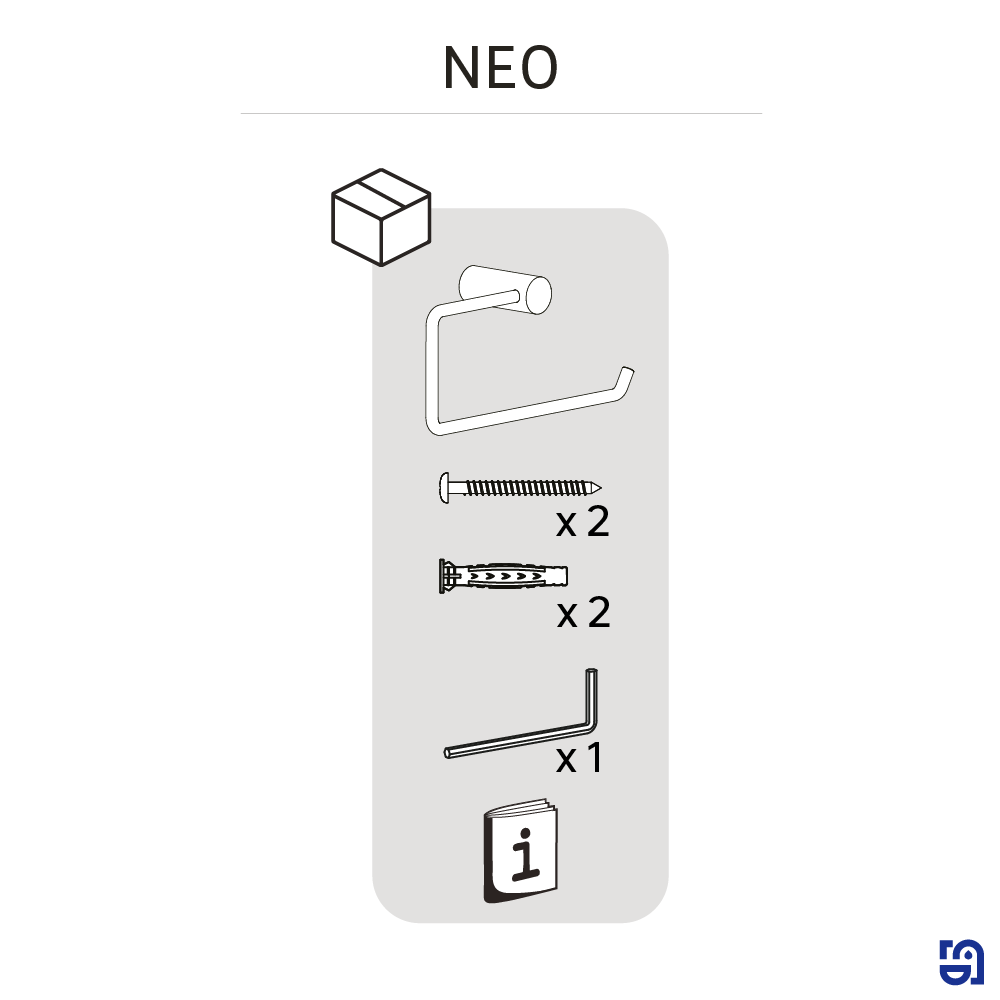 Anneau porte-serviette mural 1 barre à visser / à monter or Neo SENSEA - 7