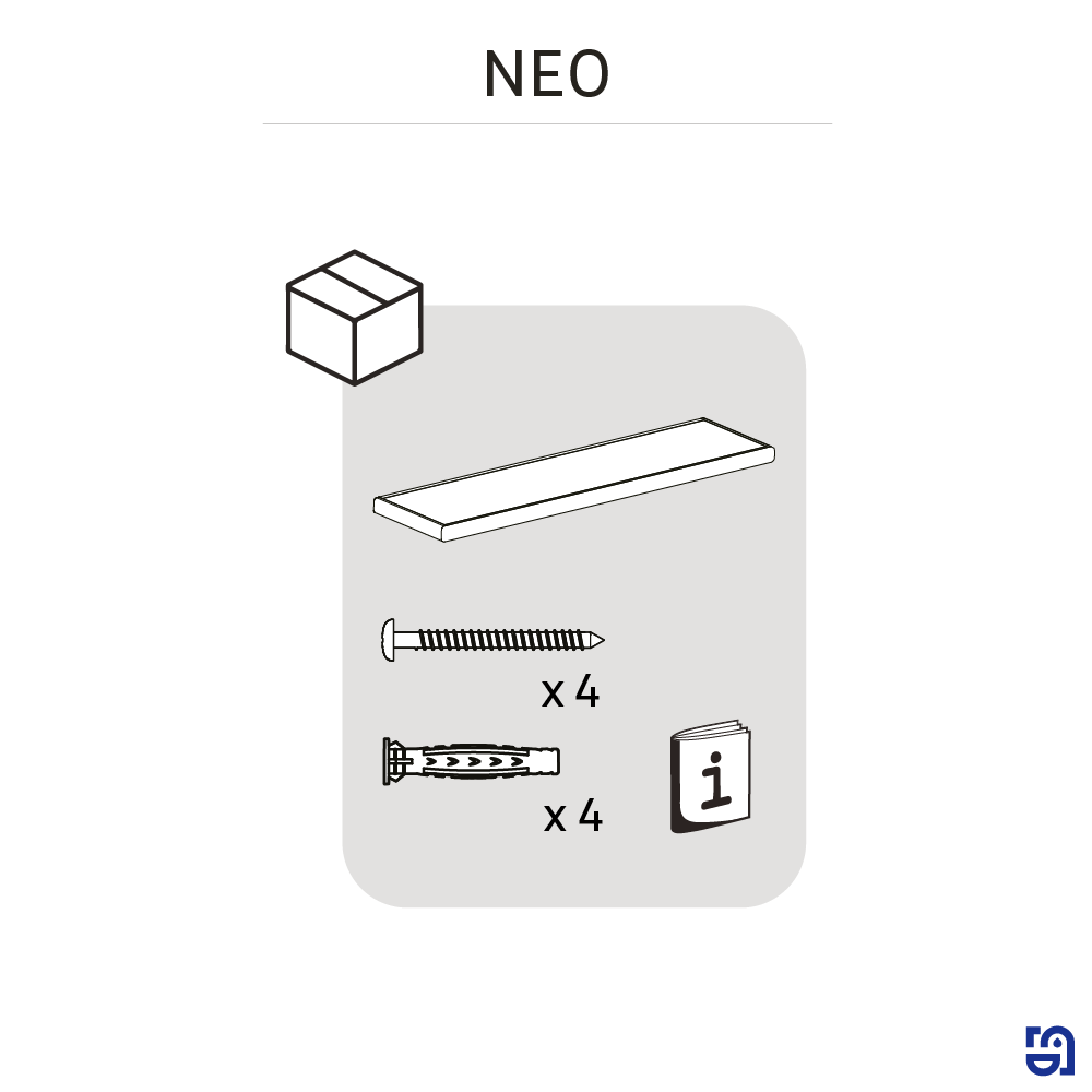 Estante para el baño de aluminio negro Neo 40x10.3x1.5cm - 7