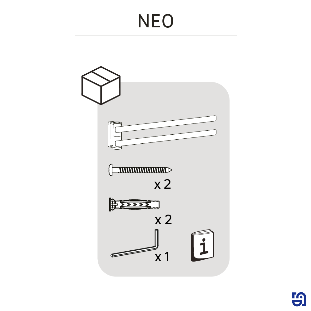 Porte-serviette barres 2barres à visser / à monter noir Neo SENSEA - 6