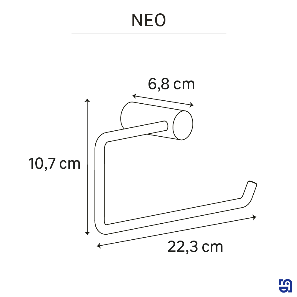 Anneau porte-serviette mural 1 barre à visser / à monter or Neo SENSEA - 6