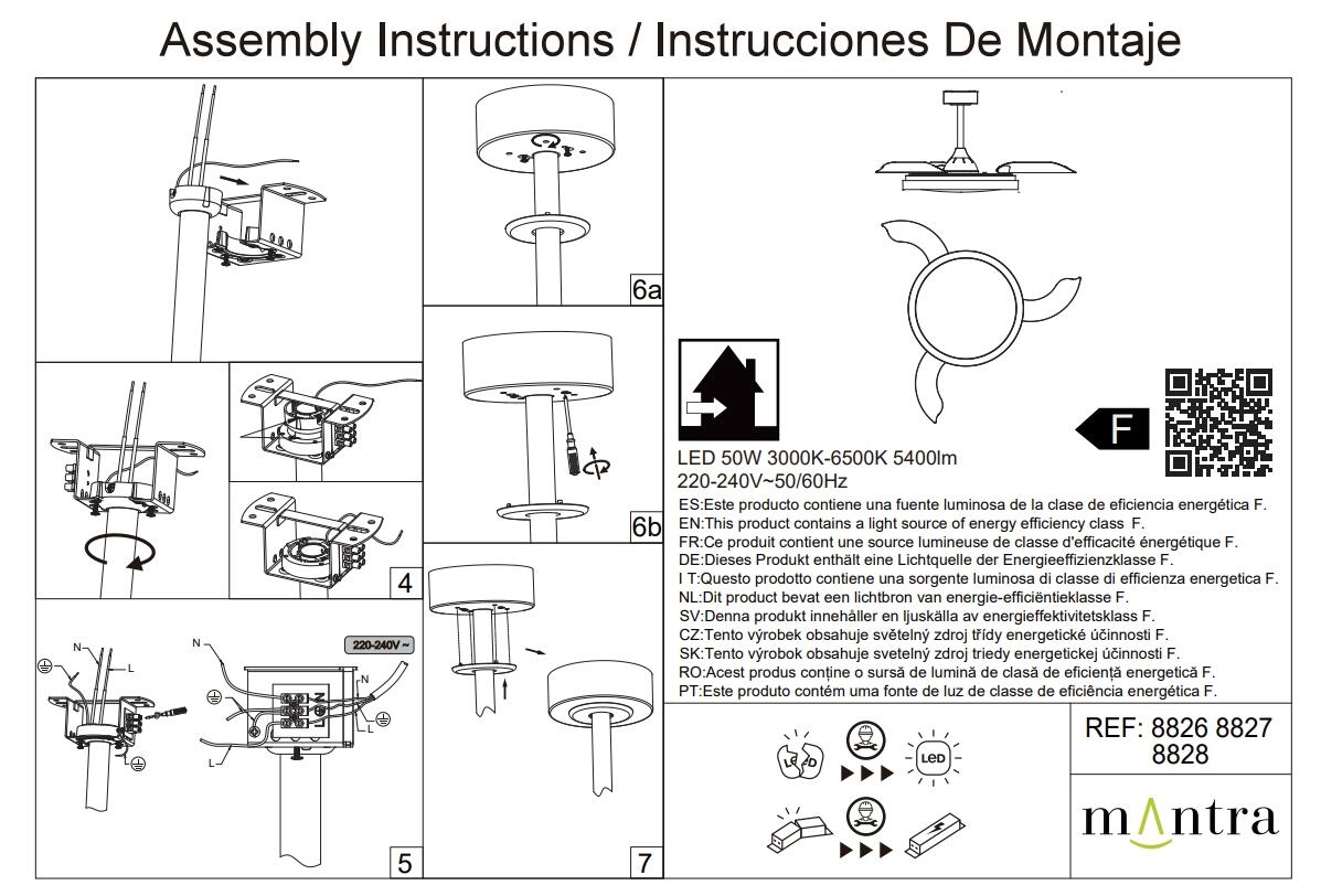 Ventilateur de plafond LED, Mistral, 106 cm, MANTRA, blanc - 3