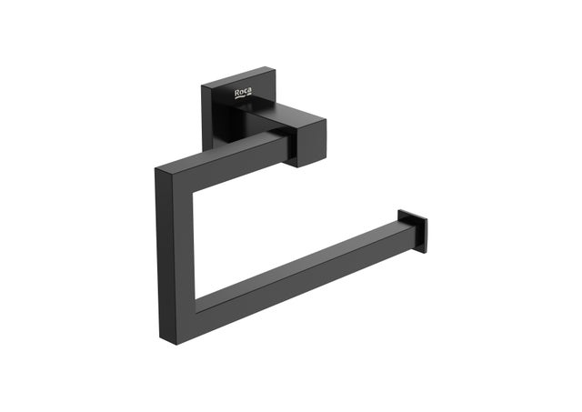 Toallero de aro negro mate para atornillar Alpine 22x13x7.07 cm