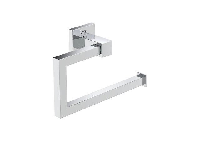 Toallero de aro cromo brillante atornillar Alpine 22x13x7.07 cm