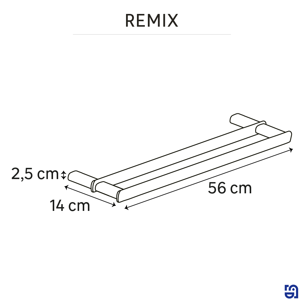 Porte-serviette barres 2barres à visser / à monter argent Remix SENSEA - 5