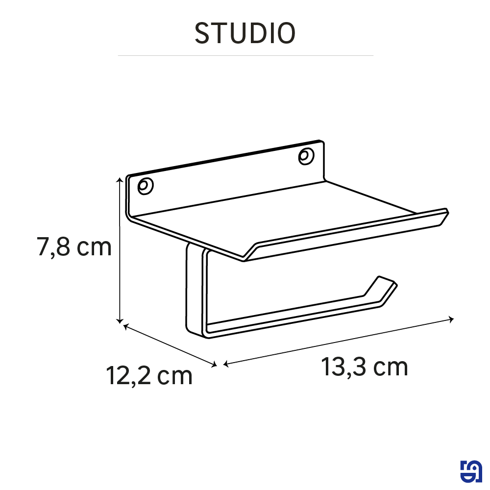 Dérouleur papier WC Studio à visser noir - 6