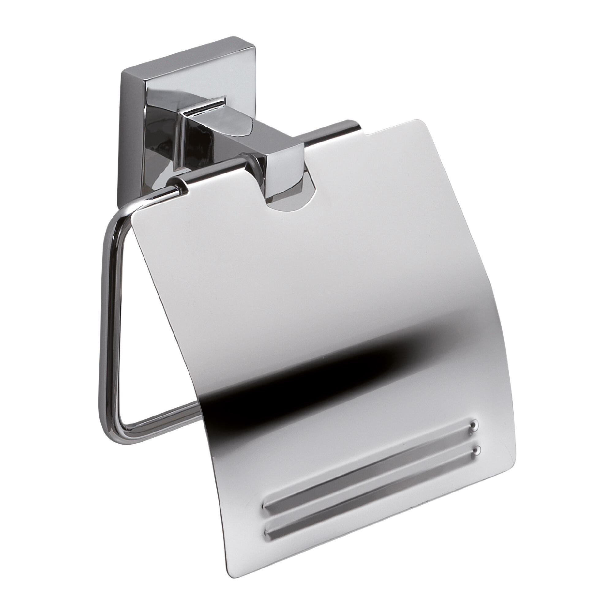 Portarrollos de papel higiénico olimpo plata adheviso o para atornillar