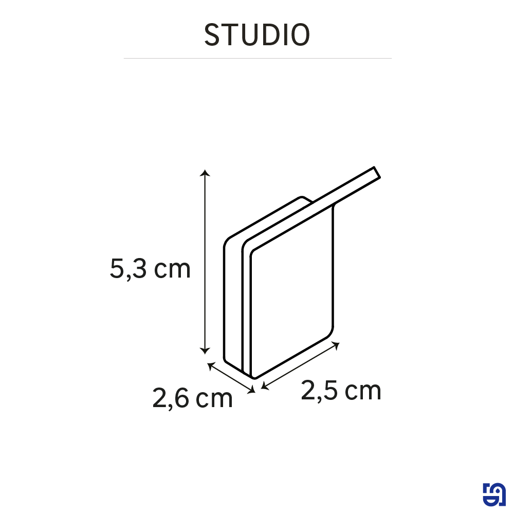 Percha/perchero Studio acero negro  con 2 ganchos - 4