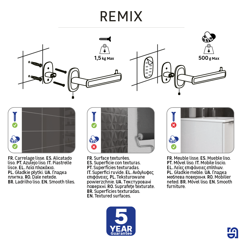 Porta-rolo de fixar preto Remix Dual - 7