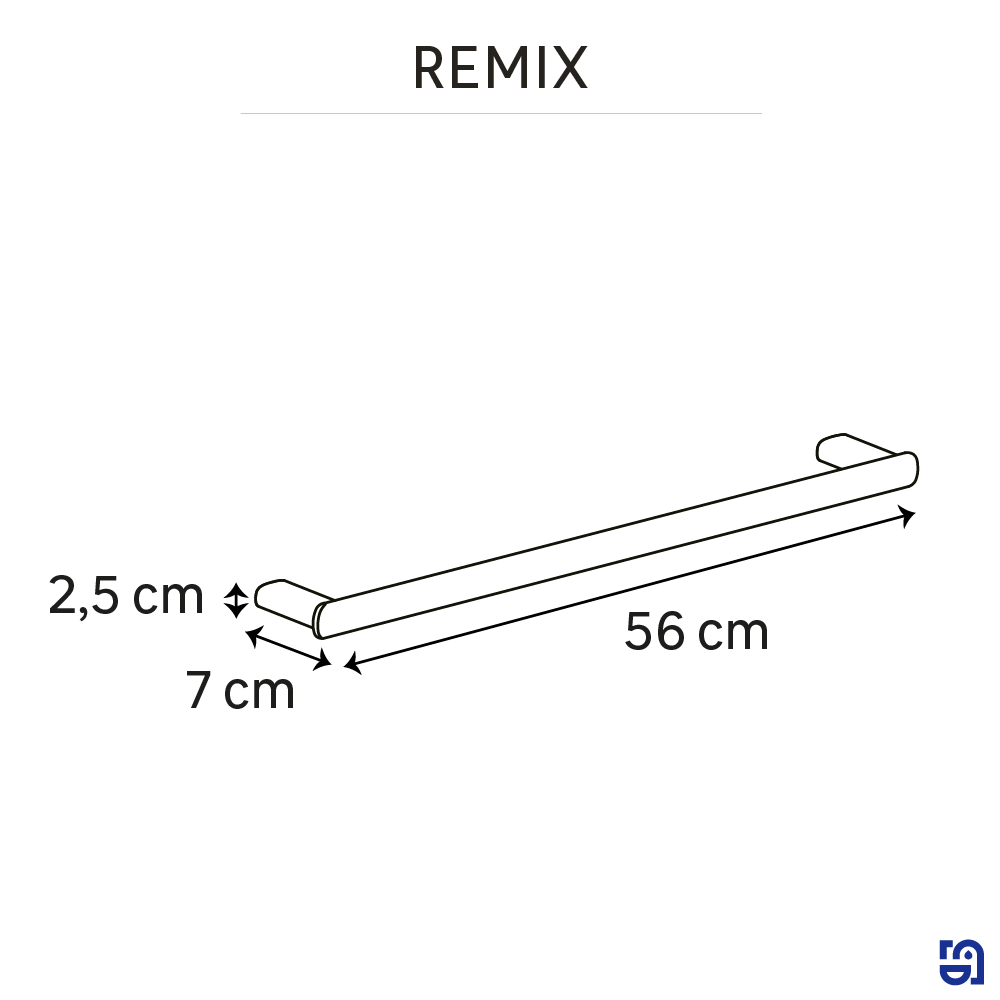 Porte-serviette barres 1 barre à visser / à monter noir Remix SENSEA - 5