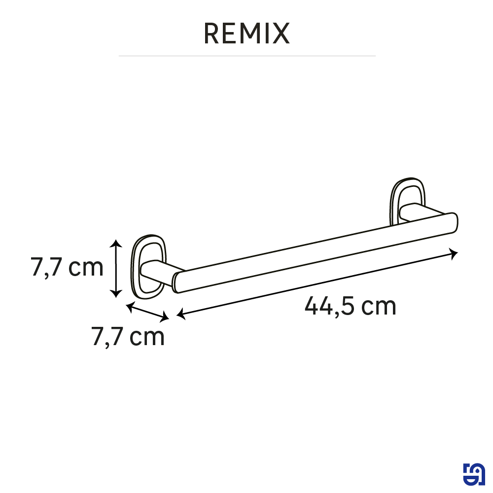 Portasciugamani da parete Remix verniciato, L 44.5 cm - 7