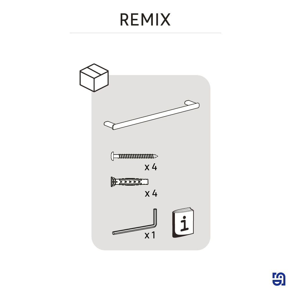 Porte-serviette barres 1 barre à visser / à monter noir Remix SENSEA - 7