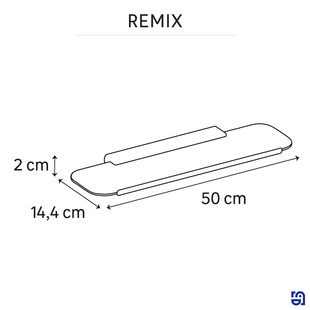 Mensola per bagno in vetro Remix L 50 x P 14.1 x H 2 cm - 5