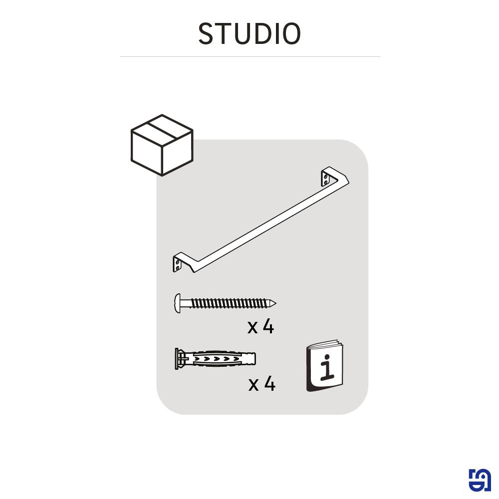 Porte-serviette barres 1 barre à visser / à monter noir Studio SENSEA - 7