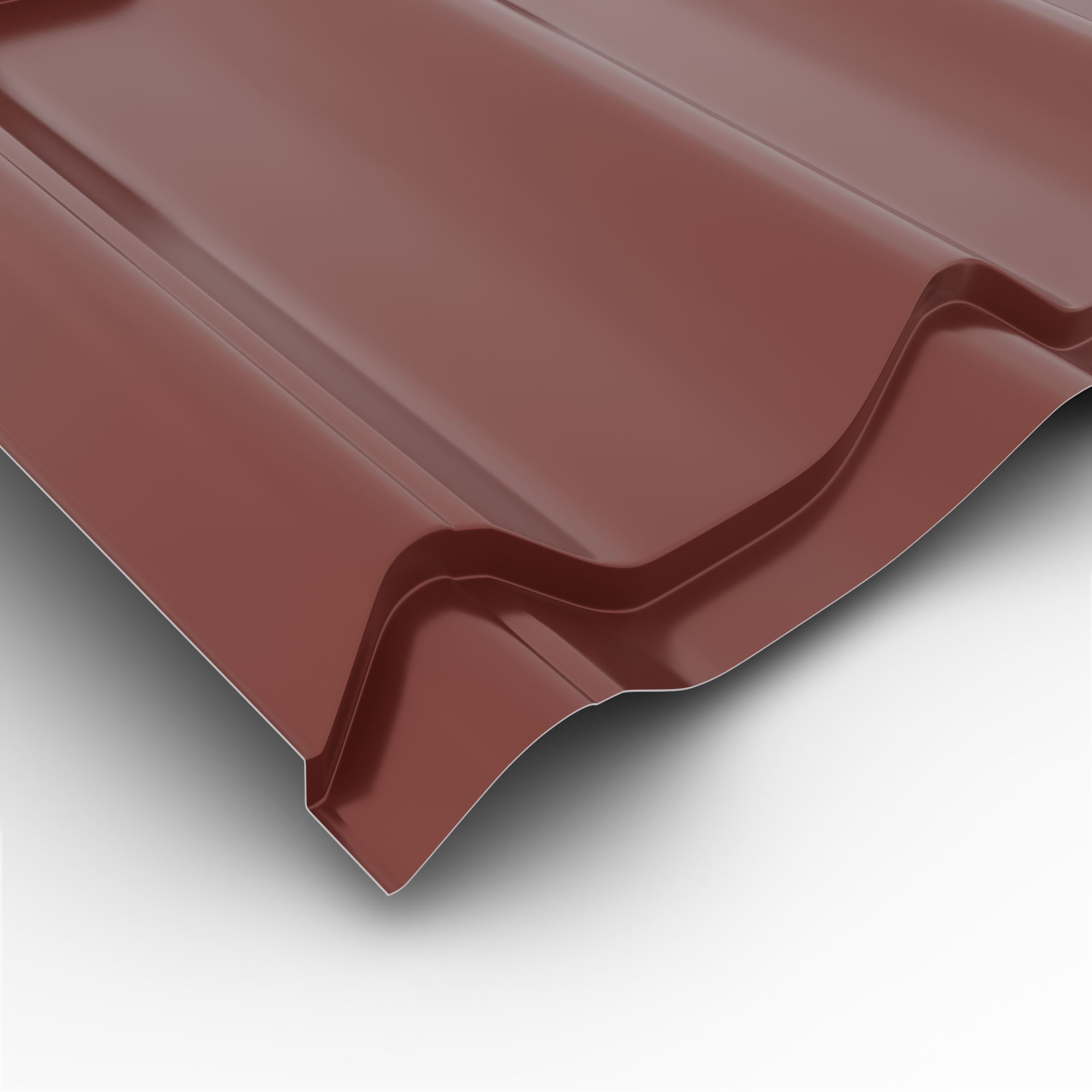 Tôle imitation tuile acier rouge sienne l.1.2 x L.1.85 m, ep.0.5 mm - 4