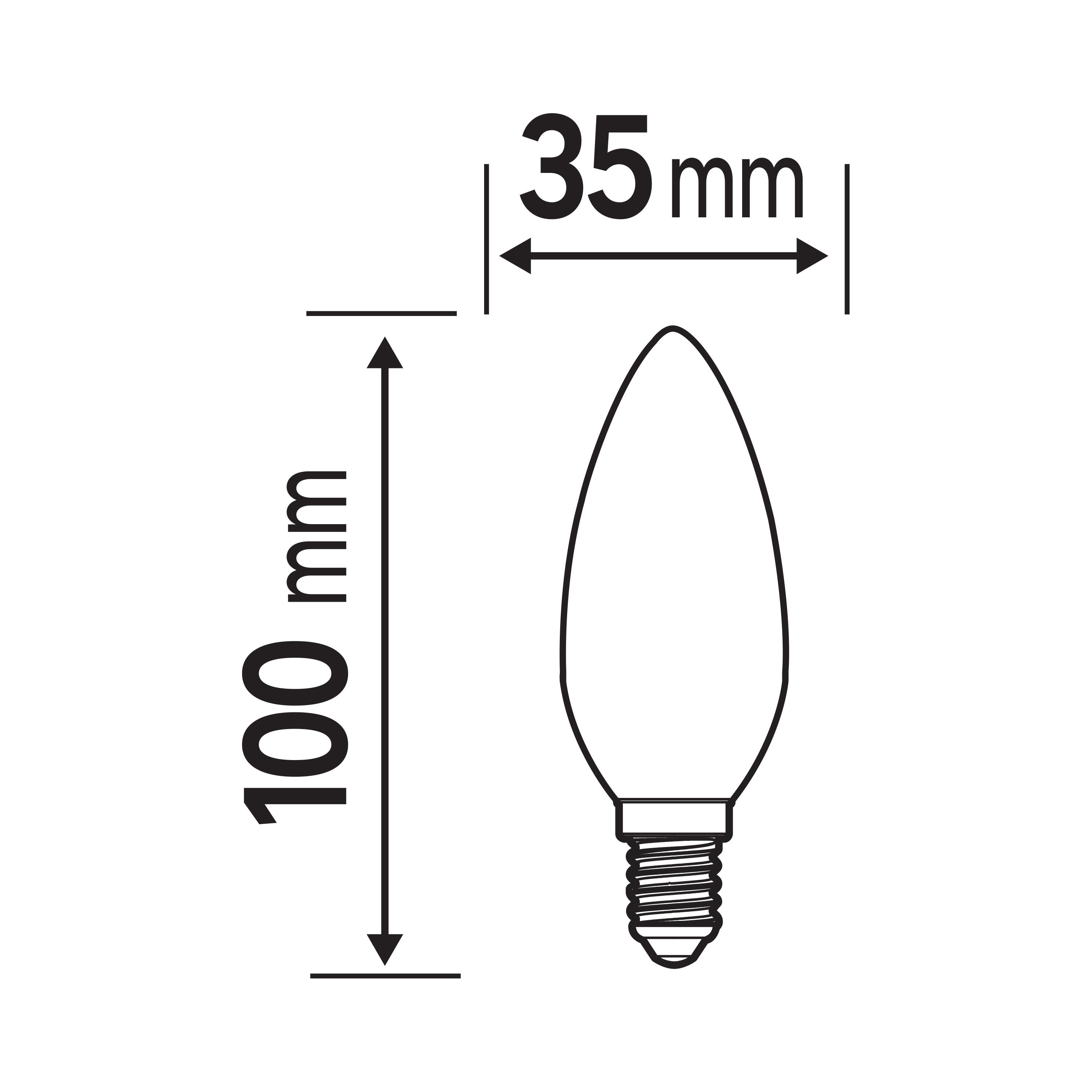 Ampoule led, flamme, E14, 255lm = 25W, classe énergétique A, blanc chaud, LEXMAN - 5