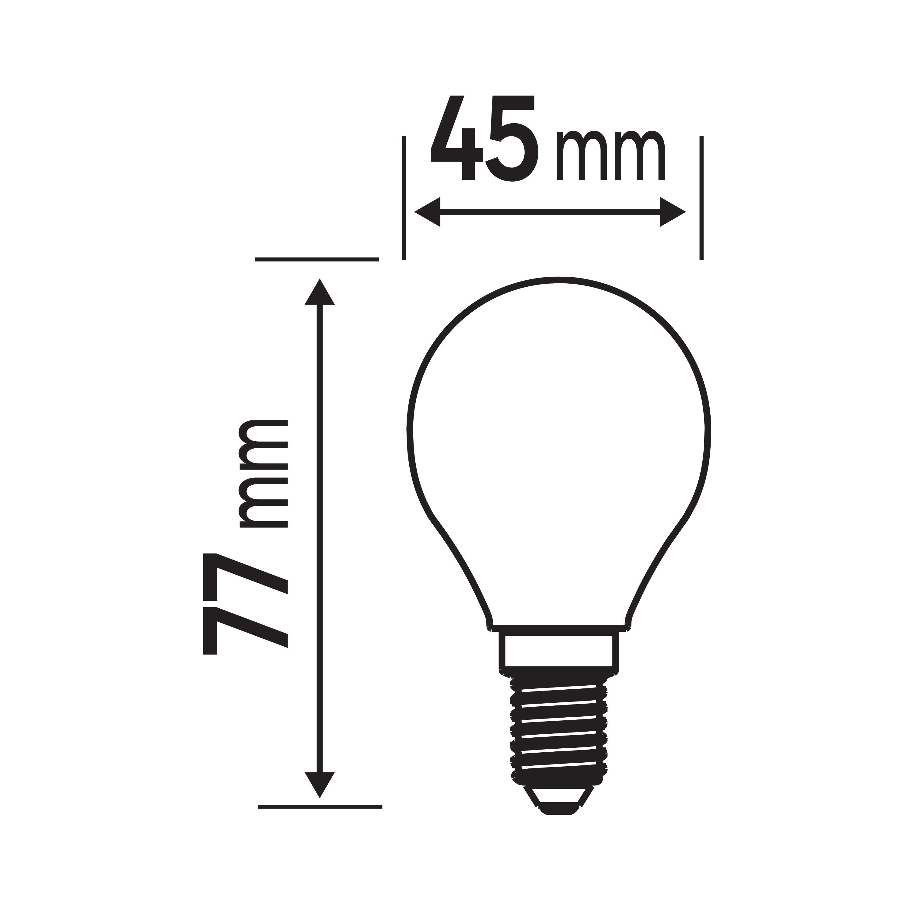 Ampoule led, sphérique E14, 470lm, classe énergétique A, blanc chaud, LEXMAN - 5