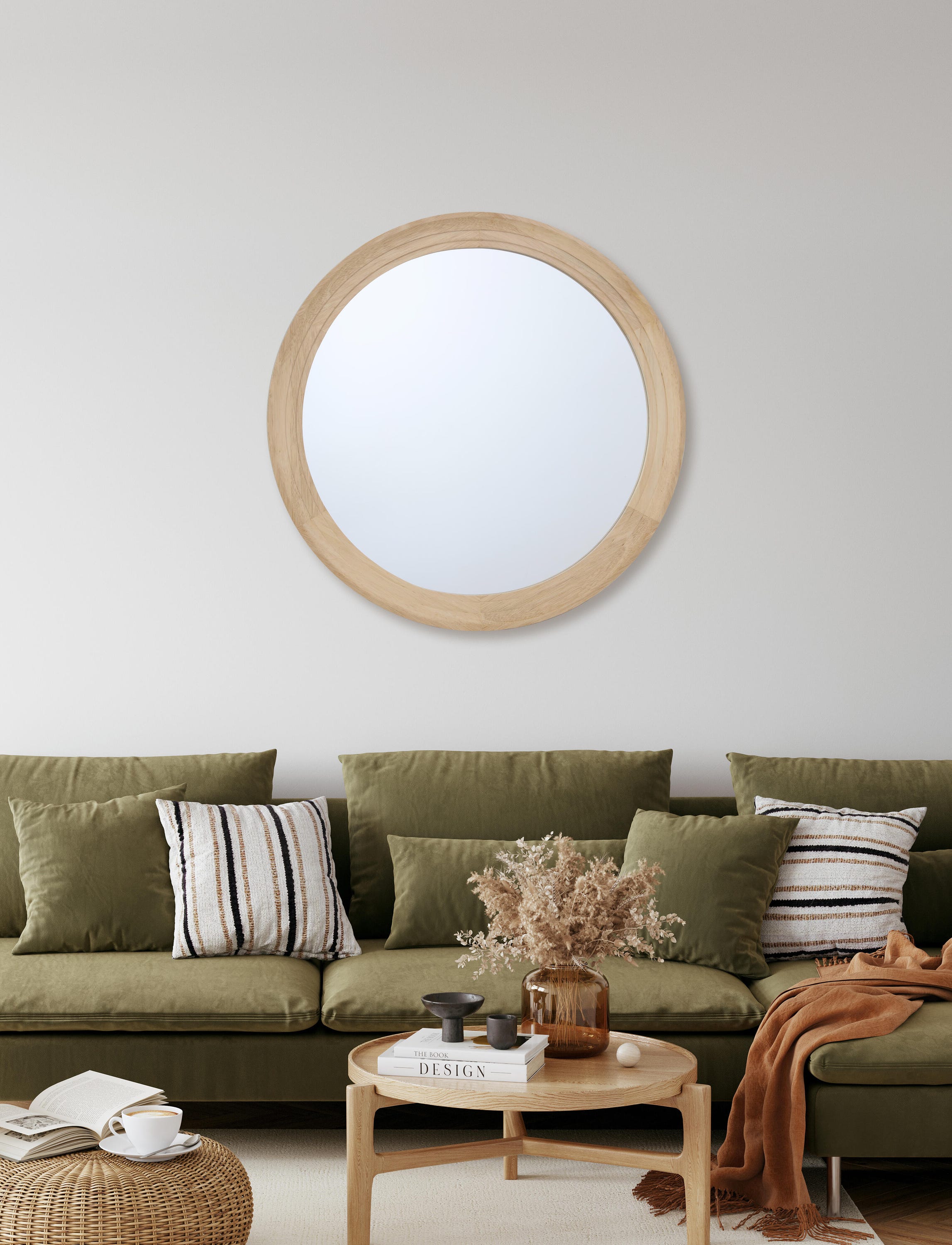 Miroir rond, bois chêne clair Bois diam.76 cm | Leroy Merlin