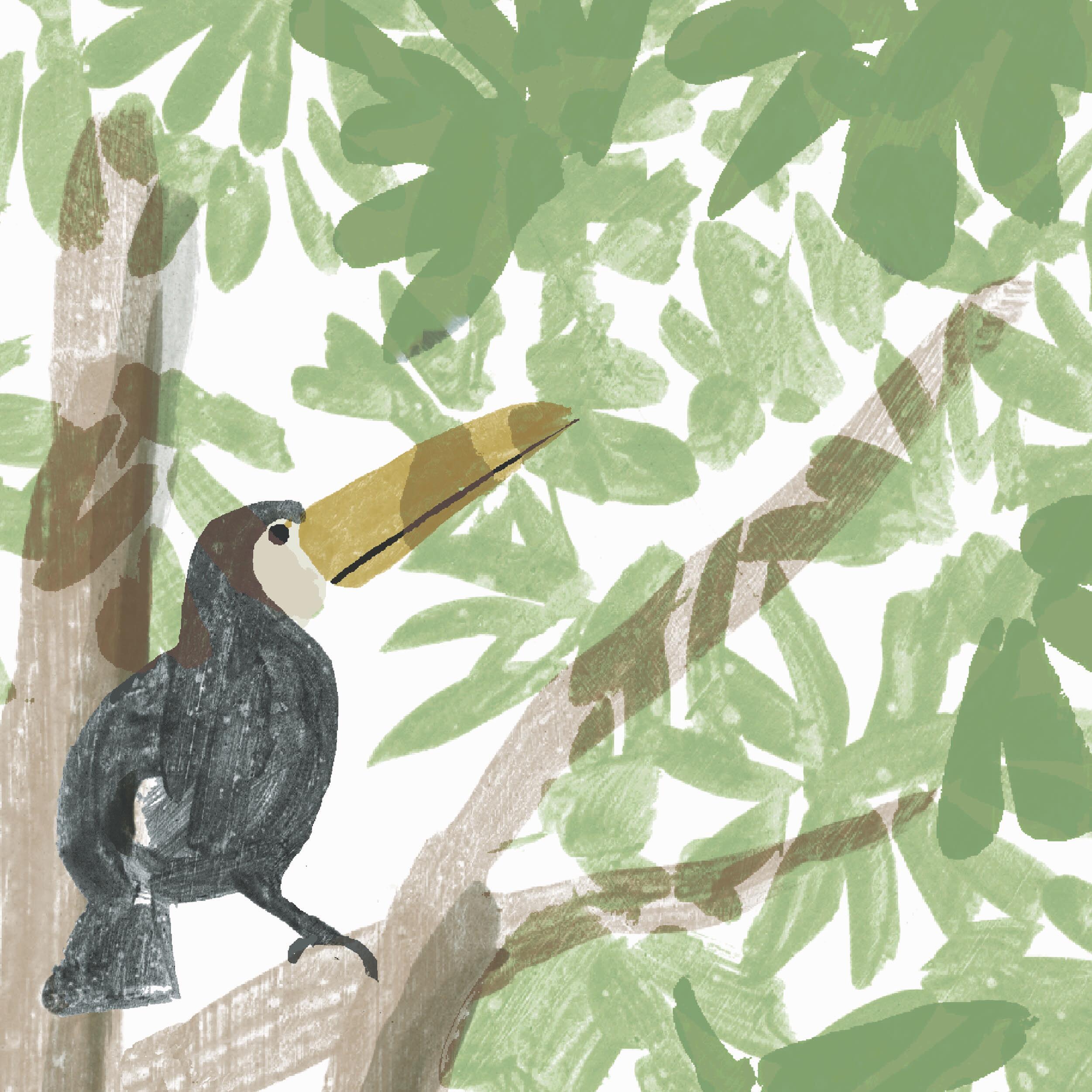 Papier peint panoramique Jungle naive vert l.159 x H.280 cm - 4