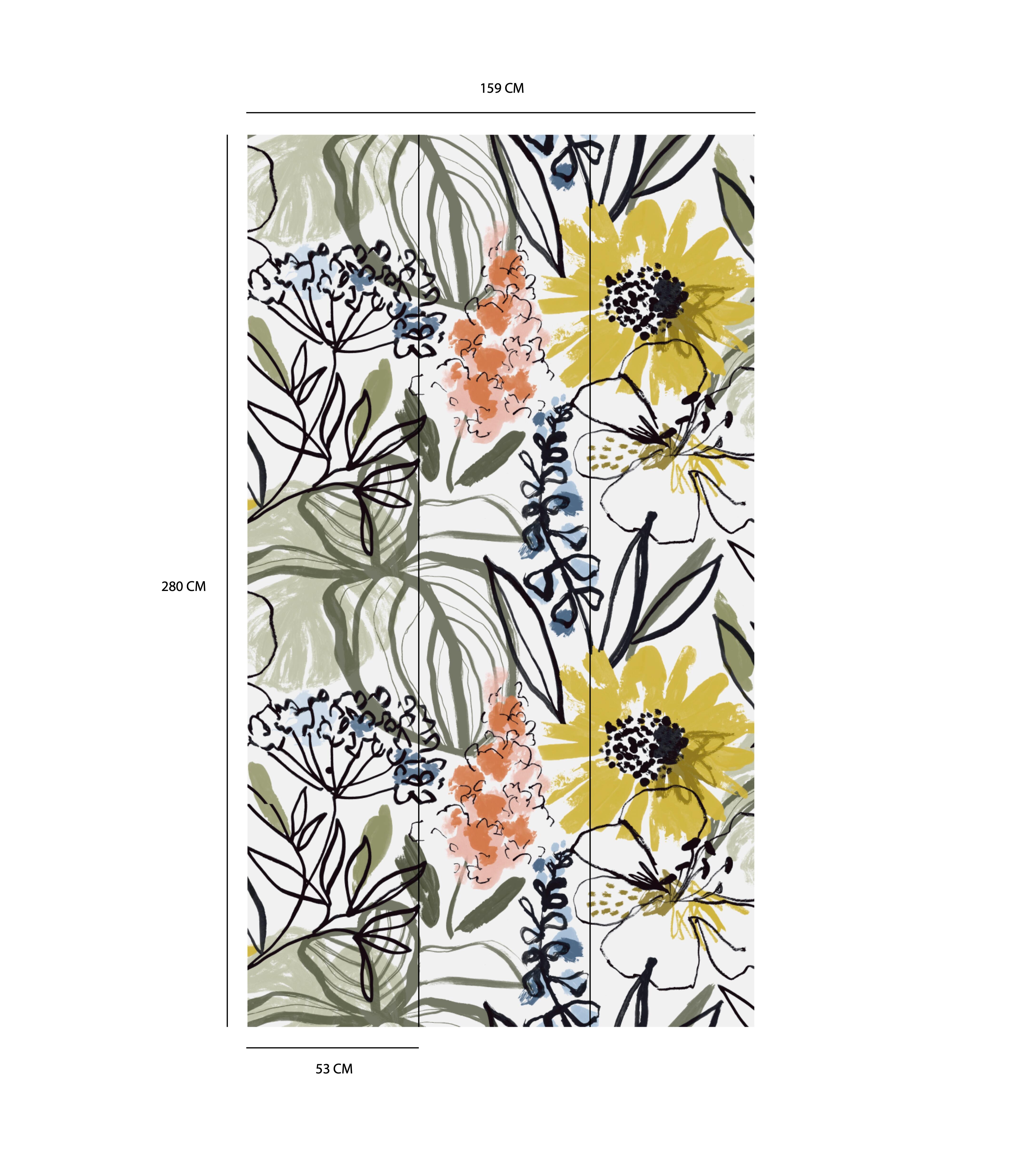 Papier peint panoramique Sunflowers jaune l.159 x H.280 cm - 2