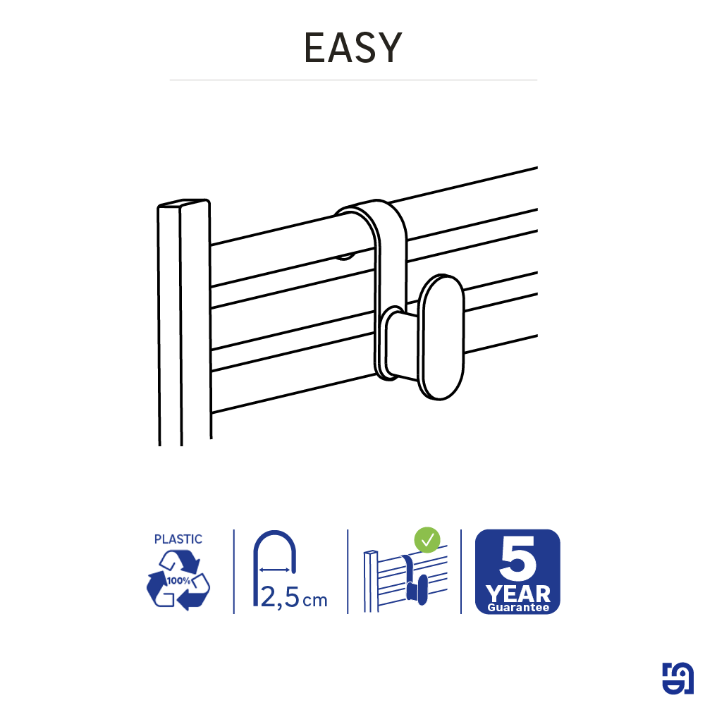 Gancio adesivo SENSEA in abs  blu H81 X L2.6 mm  portata max 2 Kg - 6
